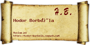 Hodor Borbála névjegykártya